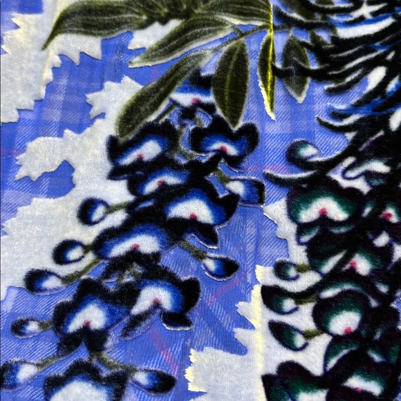 Soft Surroundings Plaid Shirt with Blue and Red Accents back with velvet print L - Picture 4 of 4